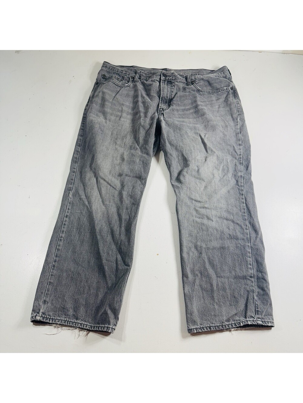 Old Navy Loose Fit Jeans Light Gray Straight Fit 100% Cotton Men’s Size 42x30